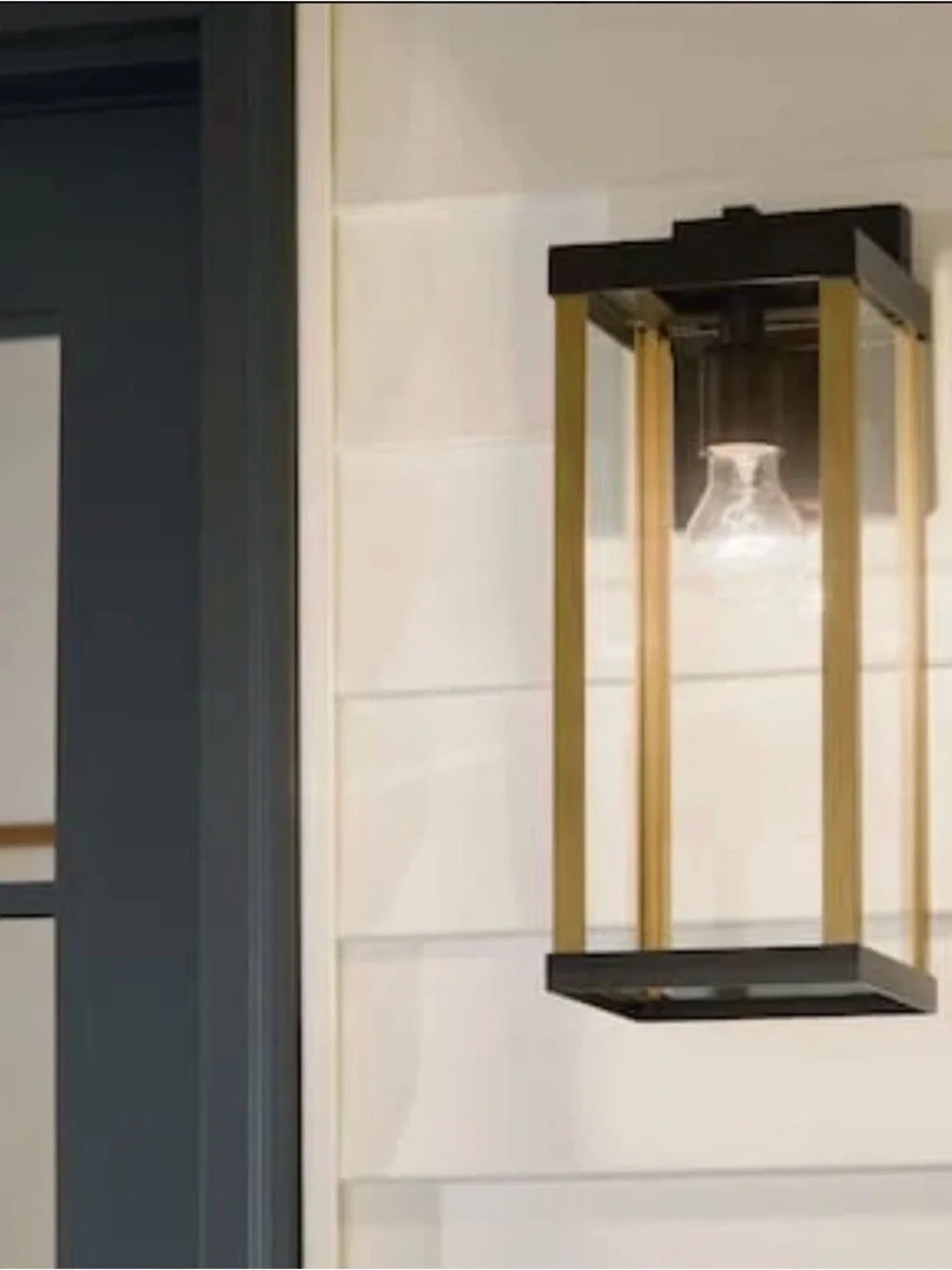 Allen + roth Coalmont 1 -Light 16-in H Black Hardwired Outdoor Wall Light
